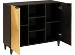 Vidaxl Mobile Laterale Con Ripiano Nero E Oro 90 X 33,5 X 75 Cm