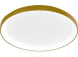Krizia - Plafoniera Led Moderna 50W Dimmerabile - 4100Lm, Luce Calda 3000K, Alluminio Oro, Diffusore Opale, D.45 Cm, IP20