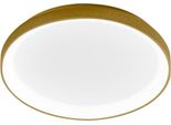 Krizia - Plafoniera Led Dimmerabile 38W 3000K - Luce Calda 3300Lm, Diffusore Opale, Montatura Oro, IP20, D.27 Cm, Design Moderno