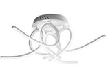 Plafoniera Led Moderna Tosca P4 60W 3200Lm Luce Calda 3000K, Design Scultoreo, Alluminio Bianco Satinato, IP20, Diffusore Opale