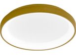Krizia - Plafoniera Led Dimmerabile 30W 3000K - Luce Calda 2600Lm, Diffusore Opale, Montatura Oro, IP20, D.27 Cm, Design Moderno