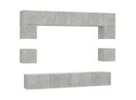 Syfax™ Set Mobili Porta Tv 8Pz Grigio Cemento In Legno Multistrato