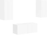 Vidaxl Set Di Mobili Tv A Parete 2 Pezzi In Legno Bianco Lucido