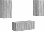 Syfax™ Set Mobile Tv 2 Pcs Grigio Sonoma Legno Multistrato