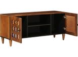 Vidaxl Mobile Tv Con Porta Noce 105 X 33,5 X 46 Cm In Legno Massiccio Di Mango