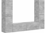 Syfax™ Set Mobile Tv 6 Pcs Grigio Cemento Legno Multistrato
