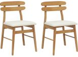Vidaxl Sedia Da Pranzo 2 Pezzi Naturale E Luminosa Legno Di Gomma Massiccio