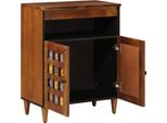Vidaxl Credenza Con Anta Noce 60 X 33,5 X 75 Cm In Legno Massiccio Di Mango
