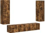 Syfax™ Set Mobile Tv 4 Pcs Rovere Fumé Legno Multistrato