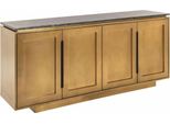 Casa Padrino Credenza A 4 Ante Con Piano In Marmo Oro/Nero 184 Cm