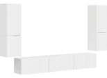 Vidaxl Set Di Mobili Tv A Parete 4 Pezzi In Materiale Ligneo Bianco Lucido