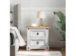 Vidaxl Comodino Bianco 53 X 39 X 47 Cm Legno Di Pino Massiccio