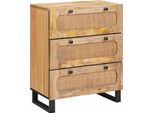 Vidaxl Credenza Marrone In Legno Massiccio Di Mango