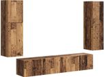 Syfax™ Set Mobile Tv 4 Pcs Legno Vecchio Legno Multistrato