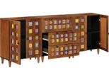 Vidaxl Credenza 3 Pezzi Noce Massiccio Mango