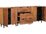 Vidaxl Credenza 3 Pezzi Superficie Marrone Acacia 60 X 33 X 75 Cm