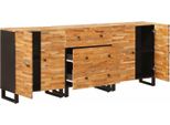 Vidaxl Credenza 3 Pezzi Marrone 60 X 33 X 75 Cm Legno Massello Mango