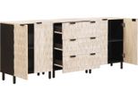 Vidaxl Credenza In Legno Massiccio Di Mango Con Superficie Lavata Bianca