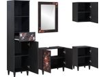Vidaxl Set Di Armadietti Da Bagno Con Cassetti 5 Pezzi In Legno Massiccio Di Mango