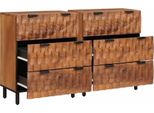 Vidaxl Credenza Superficie Marrone Acacia Legno Massiccio Mango