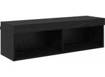 Vidaxl Mobile Tv A Parete Panama Look Rovere Nero 100 X 30 X 30 Cm