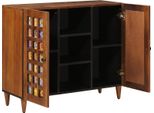 Vidaxl Credenza Con Ripiano In Noce 90 X 33,5 X 75 Cm In Legno Massiccio Di Mango