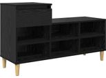 Vidaxl Scarpiera Con Portaoggetti Look Rovere Nero 102 X 36 X 60 Cm