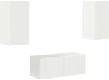 Vidaxl Set Di Mobili Tv A Parete 6 Pezzi In Materiale Ligneo Bianco Lucido