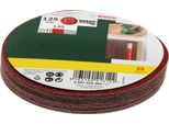 Set Di Fogli Abrasivi Per Levigatrici Rotorbitali, 8 Fori, 125 Mm, K 120, Confezione Da 25 Pz