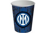 Inter Milan Bicchiere Di Carta Da Tavola Decorato 8 Pezzi Nero-Blu-Bianco 266 Ml