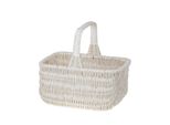 Cestino In Vimini Color Crema, Cestino In Vimini 42X32 H23 Cm