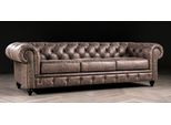 Uomo Club Chesterfield Divano Divano In Pelle Tre Posti Marrone Nuovo Jvmoebel ®