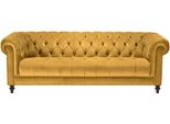 Giallo Tre Posti In Tessuto Salotto Design Divani Imbottiti Divano Chesterfield