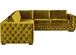 Chesterfield Velluto Divano Angolare Divano Imbottito Suite Angolare Soggiorno Divani Giallo