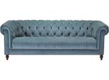 Chesterfield Turchese Design Divano Imbottito Divano Nuovo Tre Posti Tessuto Soggiorno