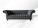 Divano Chesterfield 3 Posti In Tessuto Grigio Scuro Design Moderno Divano Mobili Designer