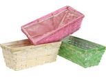 Cestini Primaverili Quadrati Multicolore Con Foglio D'impianto 25X12X9Cm 6Pz - Cestini Decorativi Per Davanzale, PK6 Pezzi