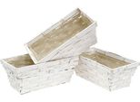 Set Di 8 Cestini Quadrati Imbiancati, Cestini Decorativi Per Piante Ed Erbe, 20X11Cm