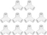 10 Pezzi Raccordi Per Tubi A 3 Vie, Plastica Pvc, Raccordo A T Ad Angolo Retto, Diametro Interno 20 Mm, Bianco