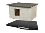 Cuccia Per Cani E Gatti Woodok Isolata In Legno Di Abete Grigio Chiaro + Lettiera