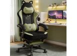 Gtplayer Simpatica Sedia Da Gioco Con Tessuto In Velluto, Sedia Da Gioco, Sedia Da Ufficio Ergonomica Sedia Da Gioco Con Orecchie Di Gatto, Memory Foam E Poggiapiedi, 150Kg