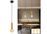 Zmh 1 Fiamma Ciondolo Tavolo Da Pranzo Lampada A Sospensione Lampada E27 Oro Nero Lampada Da Comodino Lampada Da Sala Da Pranzo Appeso Lampada Da Cucina Industriale
