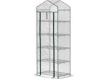 Serra Con Porta A Rullo, Ripiani, Serra In Film D'acciaio Resistente All'inverno, Serra Per Balcone, Giardino, Serra Per Pomodori 69 X 49 X 193 Cm, Serra Per Pomodori, Ortaggi, Fiori, Bianco Aosom