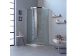 Box Doccia Moderno Semicircolare Profili Cromo 80X80 Trasparente | Fly