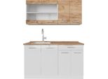 Vicco Cucina Monoblocco R-Line, 140 Cm Mobili Bicolore, Pt Rovere, Quercia Dorata/Bianco/Bianco