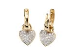 Paar Creolen Jobo, Gelb (Gelbgold 585), Ohrringe, Damen, Diamanten Gelbgold 585, Diamanten, Gelbgold 585, 585 Gold Bicolor Mit 48 Diamanten