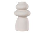 Vase , Beige , Keramik , organisch , 14.5x26.5x14.5 cm , auch für frische Blumen geeignet , Dekoration, Vasen, Keramikvasen
