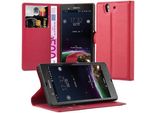Cadorabo Custodia Per Sony Xperia Z Custodia Protettiva In Rosso Custodia Per Cellulare Custodia Cover Chiusura Magnetica