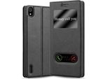 Cadorabo Custodia Protettiva Per Huawei Ascend P7 Cover In Nero Custodia Del Telefono Cellulare Custodia A Libro Custodia Cover