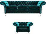 Set Di Divani Soggiorno 2Pcs Tre Posti Divano Divano Chesterfield Poltrona